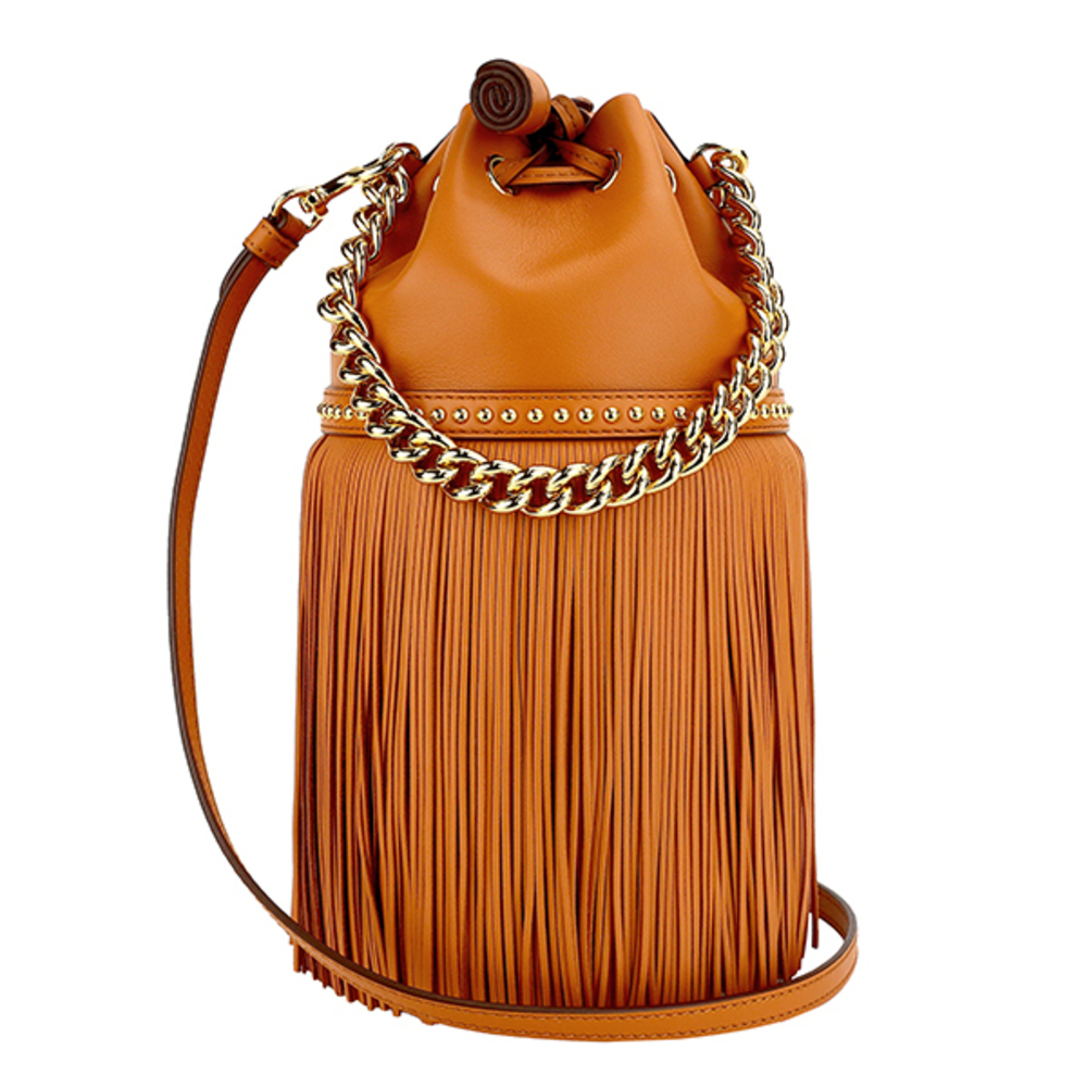 J&M Davidson Shoulder Bag Fringe Carnival Orange